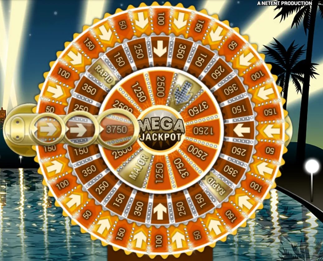 Mega Fortune -kolikkopelin bonuspelin rulettirullat ja jackpot-sektorit